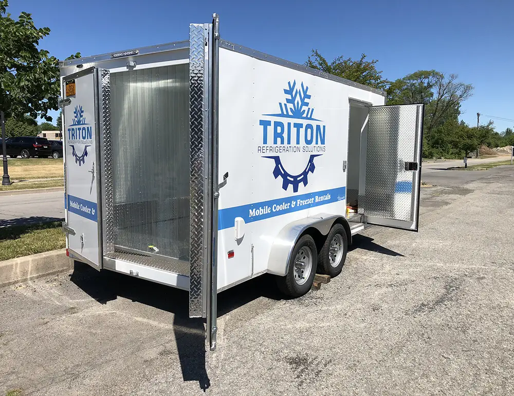 Photo of a refrigerated trailer open