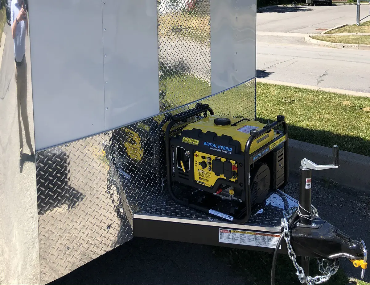 Photo of a generator on a refrigerated trailer